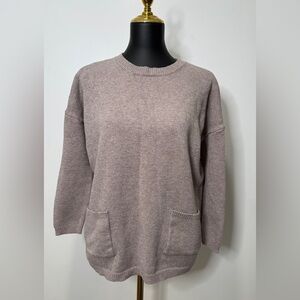 Entro Women’s gray Sweater Short Sleeve Pockets Size S/M